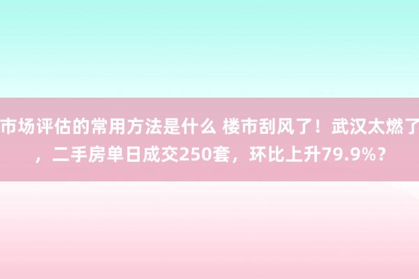 市场评估的常用方法是什么 楼市刮风了！武汉太燃了，二手房单日成交250套，环比上升79.9%？