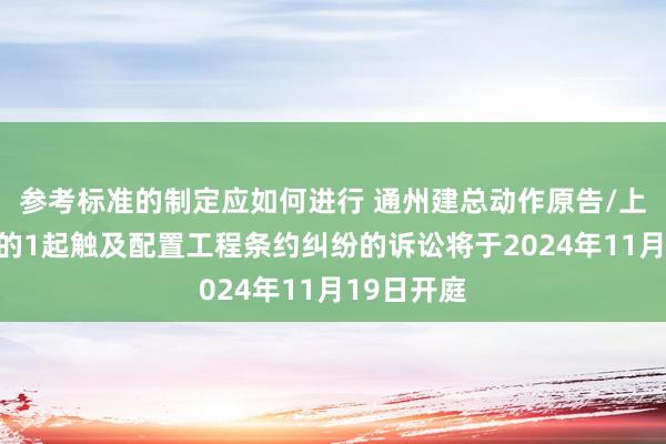 参考标准的制定应如何进行 通州建总动作原告/上诉东谈主的1起触及配置工程条约纠纷的诉讼将于2024年11月19日开庭