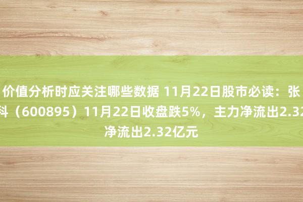 价值分析时应关注哪些数据 11月22日股市必读：张江高科（600895）11月22日收盘跌5%，主力净流出2.32亿元