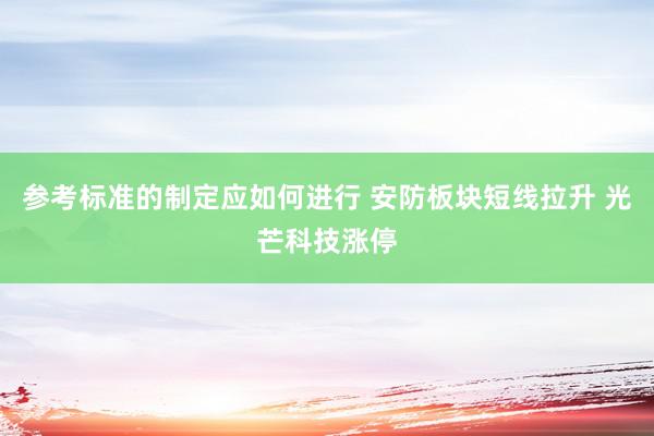 参考标准的制定应如何进行 安防板块短线拉升 光芒科技涨停