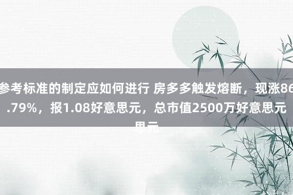 参考标准的制定应如何进行 房多多触发熔断，现涨86.79%，报1.08好意思元，总市值2500万好意思元