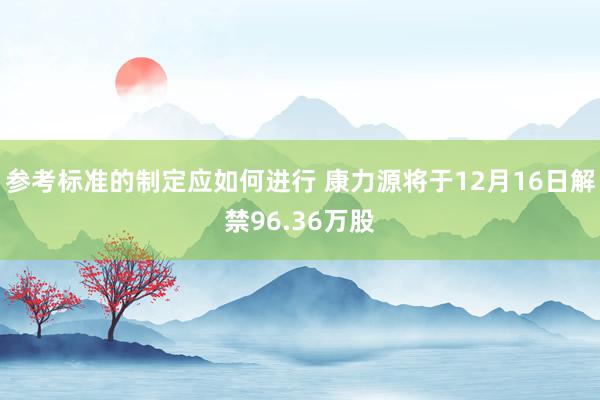 参考标准的制定应如何进行 康力源将于12月16日解禁96.36万股