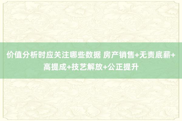 价值分析时应关注哪些数据 房产销售+无责底薪+高提成+技艺解放+公正提升