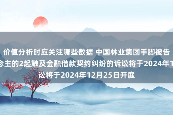 价值分析时应关注哪些数据 中国林业集团手脚被告/被上诉东说念主的2起触及金融借款契约纠纷的诉讼将于2024年12月25日开庭