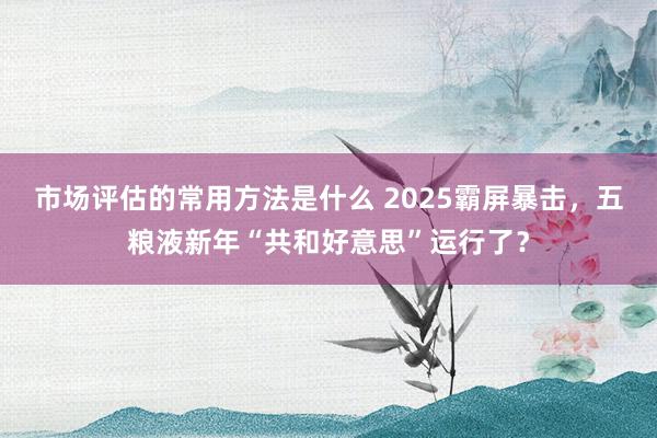 市场评估的常用方法是什么 2025霸屏暴击，五粮液新年“共和好意思”运行了？