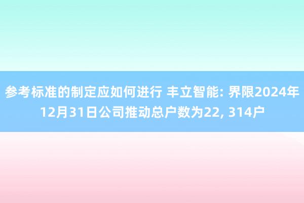 参考标准的制定应如何进行 丰立智能: 界限2024年12月31日公司推动总户数为22, 314户