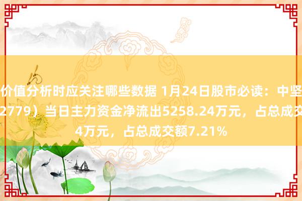 价值分析时应关注哪些数据 1月24日股市必读：中坚科技（002779）当日主力资金净流出5258.24万元，占总成交额7.21%