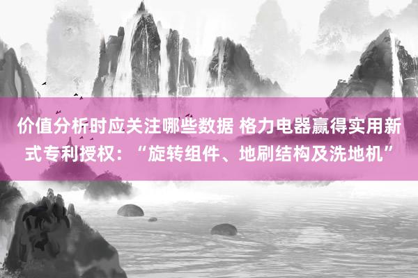 价值分析时应关注哪些数据 格力电器赢得实用新式专利授权：“旋转组件、地刷结构及洗地机”