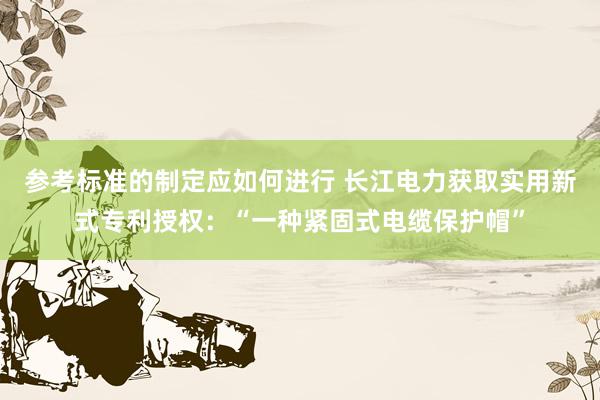 参考标准的制定应如何进行 长江电力获取实用新式专利授权：“一种紧固式电缆保护帽”