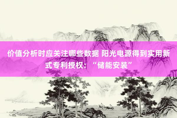 价值分析时应关注哪些数据 阳光电源得到实用新式专利授权：“储能安装”