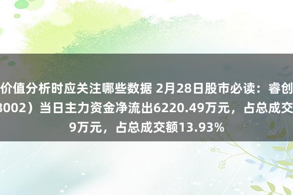 价值分析时应关注哪些数据 2月28日股市必读：睿创微纳（688002）当日主力资金净流出6220.49万元，占总成交额13.93%