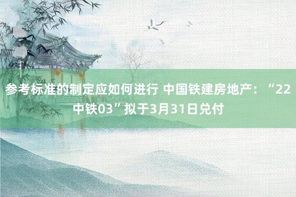 参考标准的制定应如何进行 中国铁建房地产：“22中铁03”拟于3月31日兑付