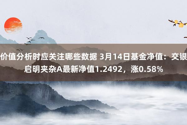 价值分析时应关注哪些数据 3月14日基金净值：交银启明夹杂A最新净值1.2492，涨0.58%