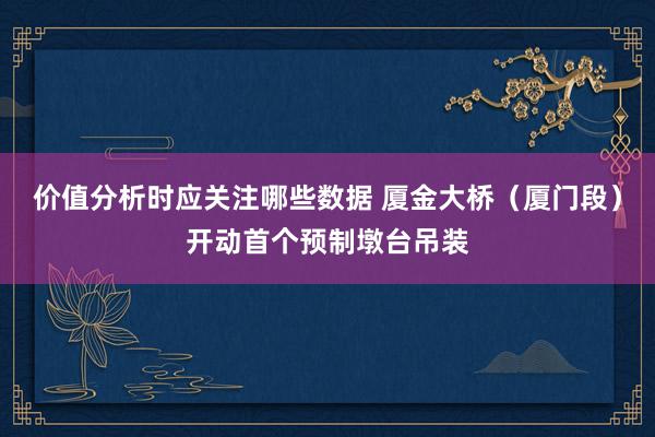 价值分析时应关注哪些数据 厦金大桥（厦门段）开动首个预制墩台吊装